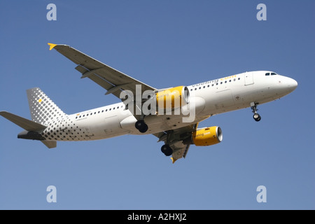Airbus A320 214 landing at Seville airport March 2005. Stock Photo