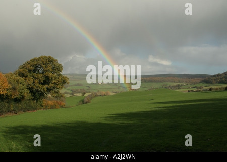 Rainbow Exmoor national park Devon Stock Photo