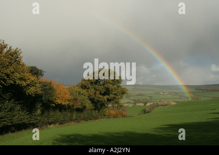 Rainbow Exmoor national park Devon Stock Photo