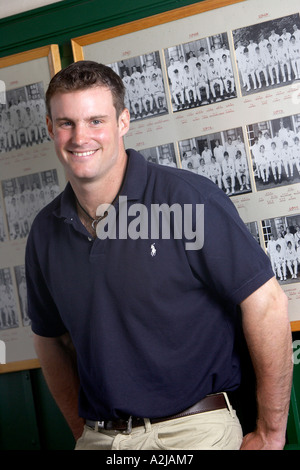 England and Middlesex Cricketer Andrew Strauss pictured at his old school, Radley College Oxfordshire, 2004. Stock Photo