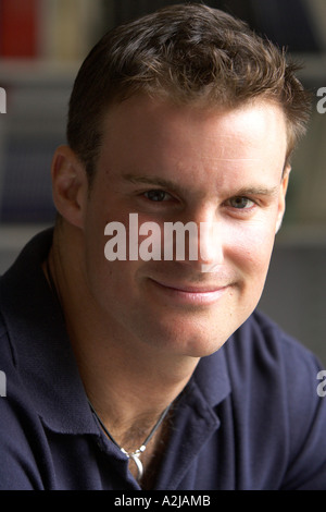 England and Middlesex Cricketer Andrew Strauss pictured at his old school, Radley College Oxfordshire, 2004. Stock Photo