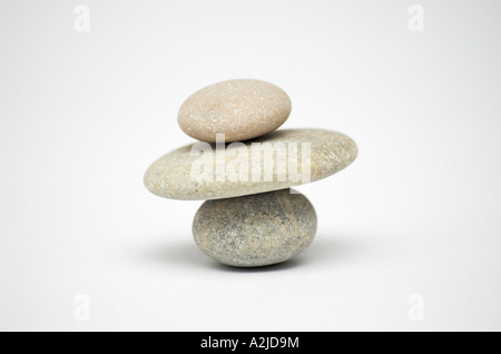 Pebbles on white background Stock Photo