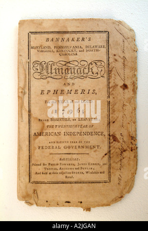 An original copy of Benjamin Banneker Almanac Stock Photo