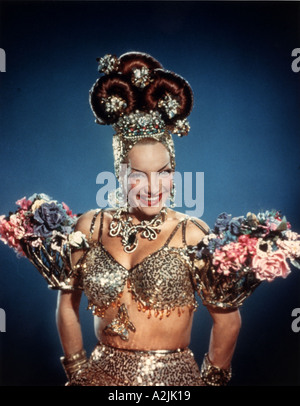 CARMEN MIRANDA 1913 1955 Portugese singer who had a film career in the 40s as a Latin American singer and dancer Stock Photo