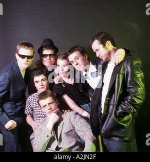 MADNESS UK rock group popular in the 1980s with Suggs seated as lead singer Stock Photo
