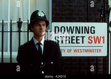 United Kingdom London Downing Street Policeman Stock Photo