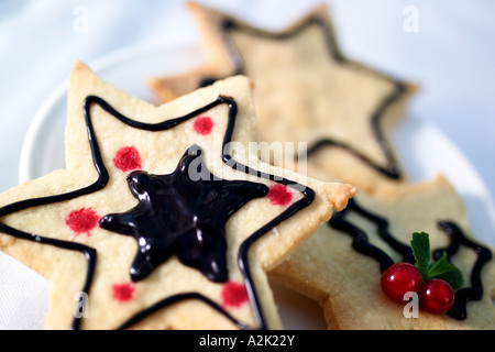 Christmas Biscuits in star shapes, close up Stock Photo