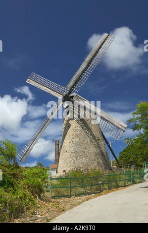 BARBADOS, North East Coast, Morgan Lewis: Morgan Lewis Sugar Mill, Largest Intact Old Sugar Mill in Caribbean Stock Photo