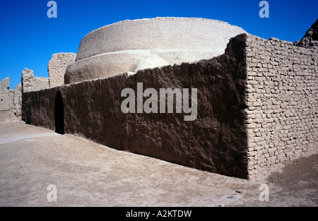 Temple at the ruins of the ancient city of Gaochang near Tulufan (Turpan) in  China's Xinjiang province. Stock Photo