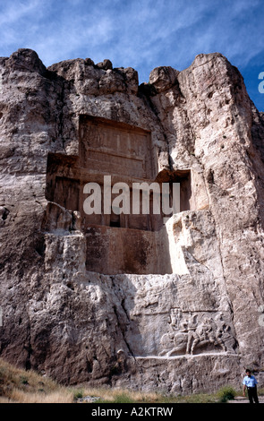 Tomb of Darius the Great at Naqsh-e-Rostam near the ancient ruins of Persepolis outside Shiraz. Stock Photo