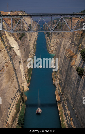 Europe, Greece, Peloponnese, Corinthia, view of the Corinth canal Stock Photo