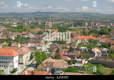 HUNGARY, WESTERN TRANSDANUBIA, Tata: Town View from Calvary Hill Lookout Tower Stock Photo