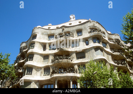 Gaudi-inspired Casa Mila apartment building Stock Photo