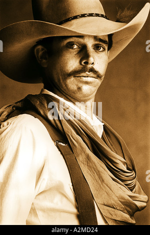 portrait of a real working cowboy in Arizona Stock Photo