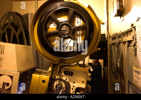 Views Around  Bowness-on-Windermere Cumbria UK Royalty Cinema inside projection room & projectionist Stock Photo