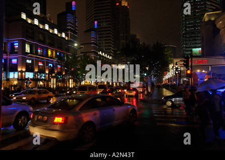 Shanghai Bund on a rainy night Stock Photo