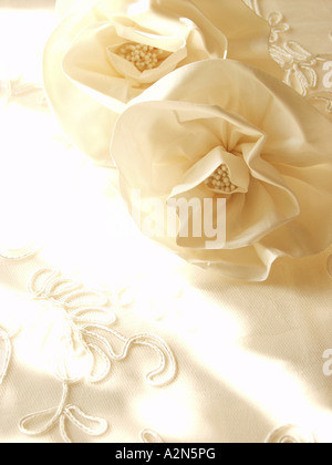 Close-up of wedding dress Stock Photo