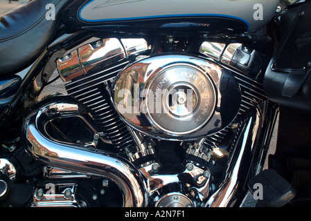 Harley Davidson motorcycle engine close up Stock Photo