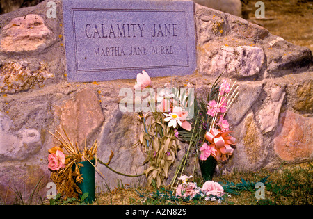 Calamity Jane grave marker Mount Moriah Cemetery Deadwood South Dakota USA Stock Photo