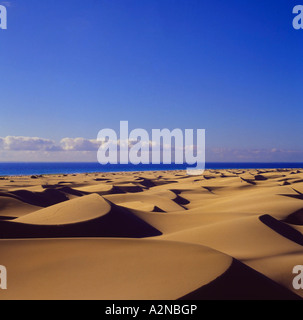Elevated view on Gran Canaria dunes, Spain Stock Photo