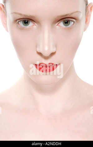 Portrait of young woman looking serious Stock Photo