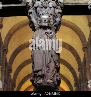 Statue of St. Jakob in cathedral, Cathedral of Santiago de Compostela, La Coruna, Galicia, Spain