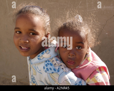 nubian children in Assuan Egypt Stock Photo