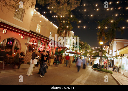 Espanola Way off Washington Avenue Miami Beach Florida USA Stock Photo