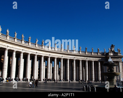 columns and portico surrounding St Peter's Square in Rome Stock Photo