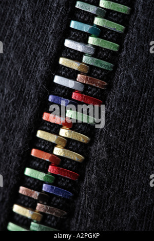 Close up of a multicoloured zipper Stock Photo