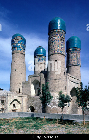 Uzbekistan Bukhara The Four Minaret Mosque built in 1809 Proper name Char Minar meaning four towers Stock Photo