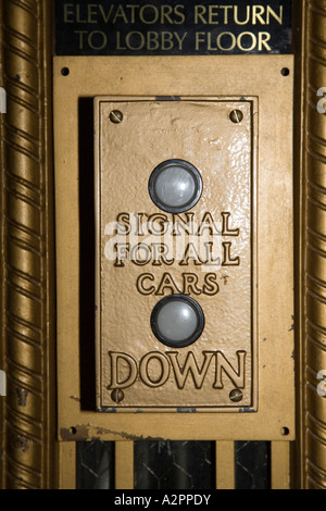 Control buttons for elevator in the Smith Tower Seattle USA Stock Photo