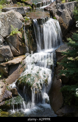 Artificially created mountain stream flowing over rocks Seattle USA Stock Photo