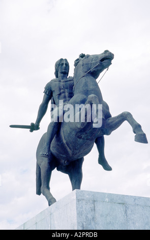 Statue of Alexander the Great in Thessaloniki Greece Stock Photo
