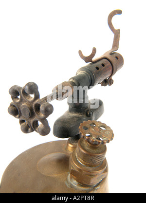 Old style bronze burner  on white background Stock Photo