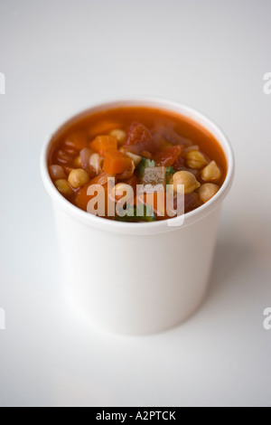 Carton of Vegetable Soup Stock Photo