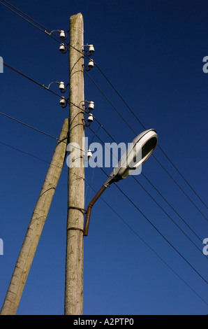 Street light on telegraph pole. Stock Photo