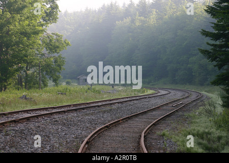 Early morning mountain railway in West Virginia Stock Photo