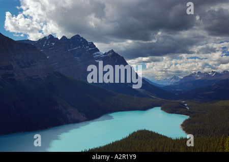 Mount Patterson and Peyto lake in Mistaya Valley Canadian Rocky Mountains Banff National Park Alberta Canada Stock Photo