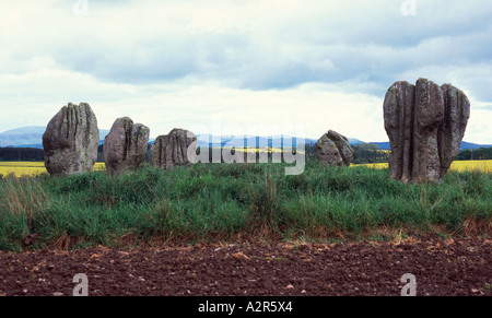 Duddo Five Stones, Duddo, Northumberland, England Stock Photo