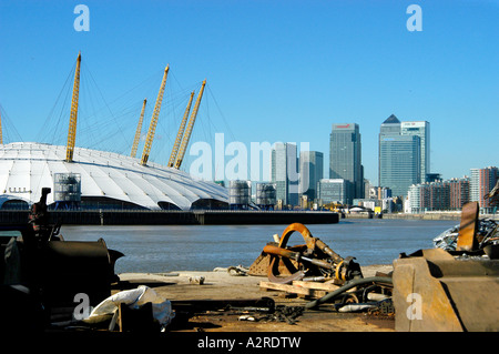 Millennium Dome and Docklands Stock Photo