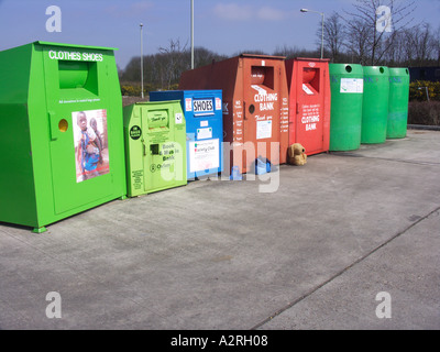 Recycling point for a range of items and products Stock Photo - Alamy