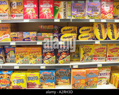 Breakfast cereal on display in a grocery store Stock Photo, Royalty ...