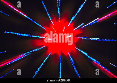 Abstract Starburst / Star Burst and Dispersion of Light, Creative Concept, Out of Focus Experimental Photography Stock Photo
