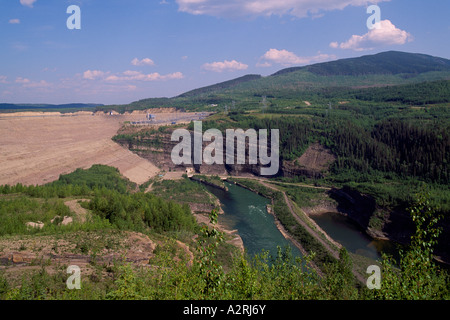 The WAC Bennett Dam on the Peace River and the Gordon M Shrum Power Generating Station in Northern British Columbia Canada Stock Photo