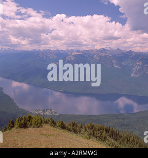 Slocan Lake and Valhalla Range in Selkirk Mountains, BC, British Columbia, Canada - Kootenay Region Stock Photo