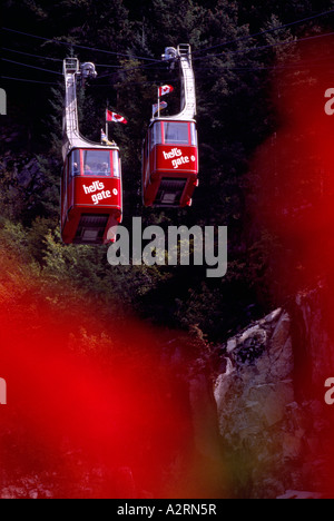 Hell's Gate Airtram / Cable Cars in the Fraser Canyon, BC, British Columbia, Canada Stock Photo