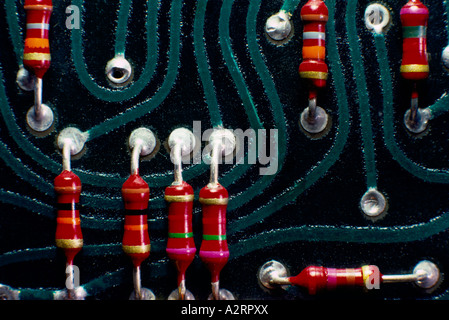 Closeup of Computer Circuit Board Stock Photo