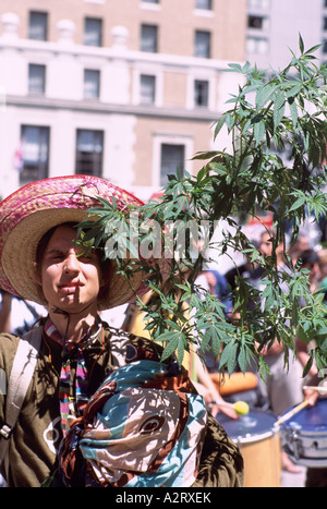 Cannabis Day Rally, Vancouver, BC, British Columbia, Canada - Legalize Marijuana / Pot Use Supporter at Demonstration