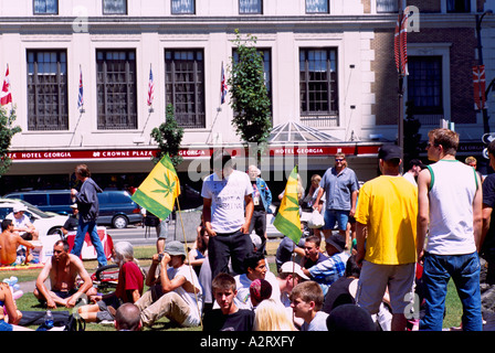 Cannabis Day Rally, Vancouver, BC, British Columbia, Canada - Legalize Marijuana / Pot Use Supporters at Demonstration